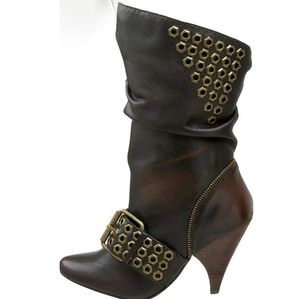 Naughty Monkey Chocolate Leather Boots